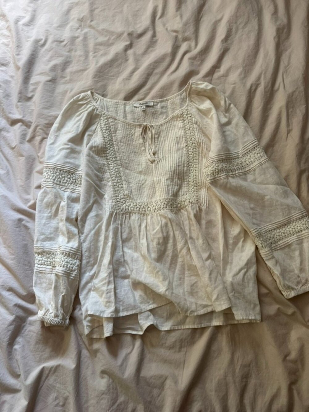 Madewell Long Sleeve Lace Top Size Small